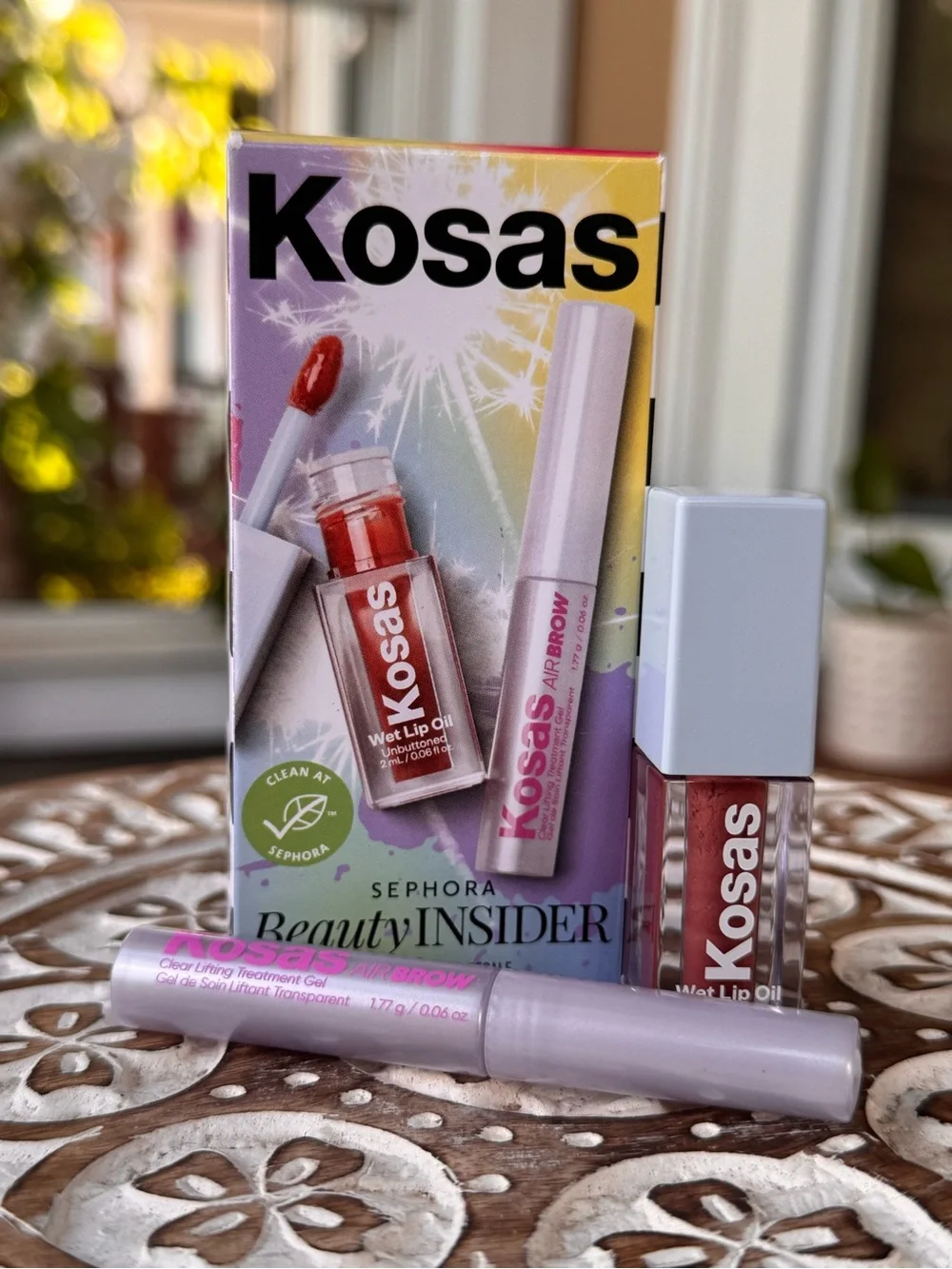 Kosas Mini Wet Lip Oil & Air Brow Clear Gel Duo Sephora Beauty Insider New